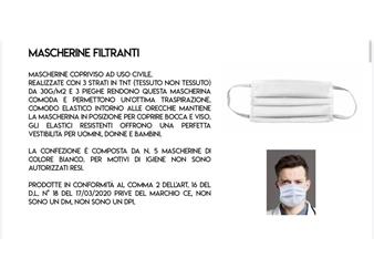 MASCHERINE TNT 3 VE. MONOUSO 100% PP 5PZ